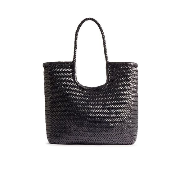 Dragon Diffusion Women Ns Diagonal Black Leather Tote Bag